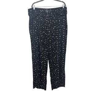 Torrid 3X Black & White Geometric Print Wide Leg Pants Lightweight Boho